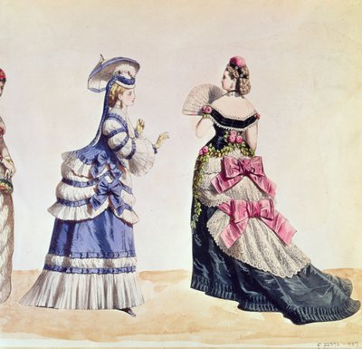 Fashion designs for women from the 1860